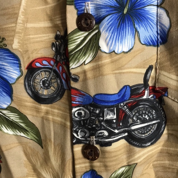 Pacific legend button down Hawaiian shirt with motorcycles size medium - Picture 9 of 12
